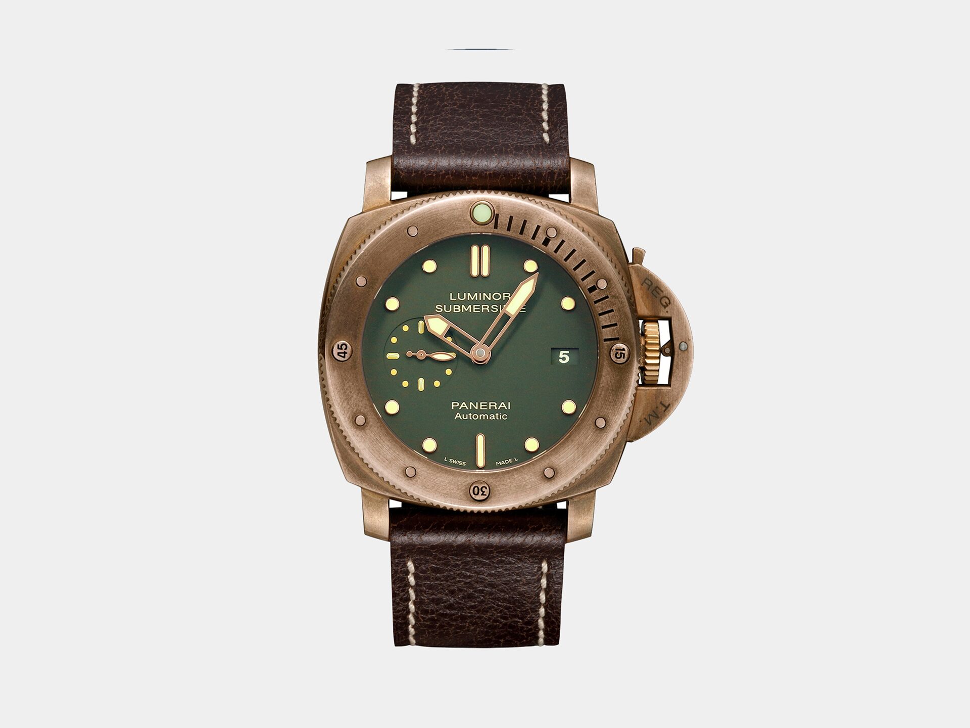 VS工場 パネライ ルミノール サブマーシブル PAM382 グリーンダイヤル ブロンズ VS時計 3 015 1 4