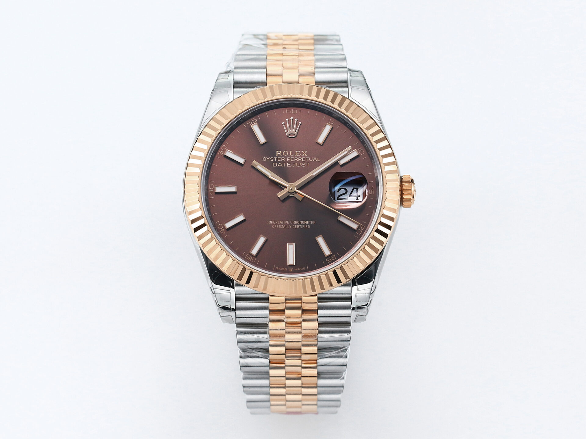 VS工場 ロレックス デイトジャスト41 126331 ブラウンダイヤル SS/RG コンビ VS時計 3 1 122 scaled